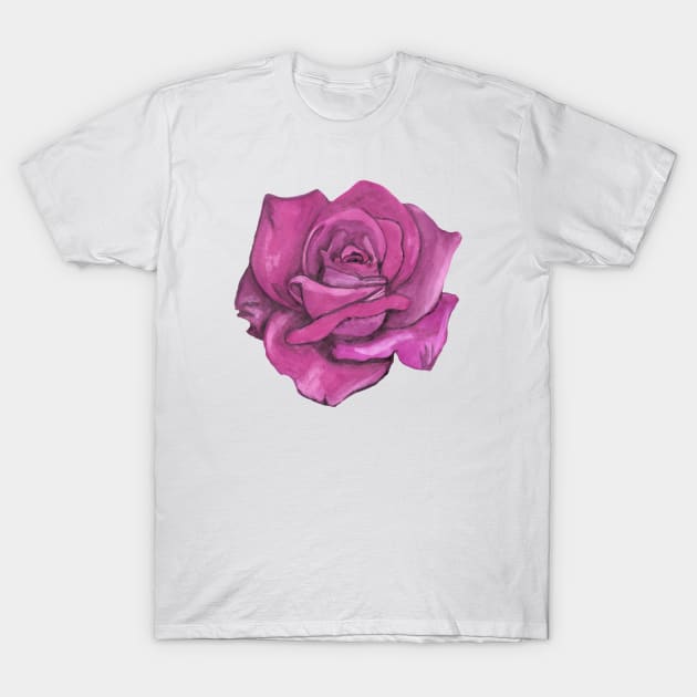 Pink rose flower T-Shirt by deadblackpony